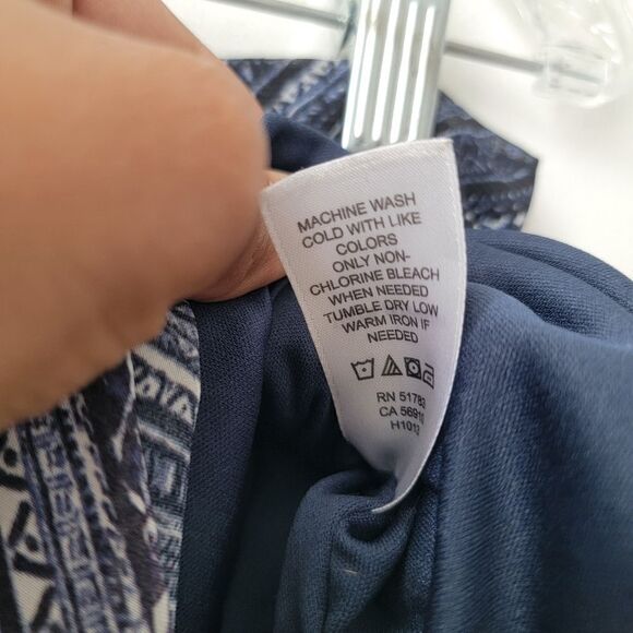 MAURICES Maxi Skirt Blue Ombre Diamond Print Chiffon Pull On Size Medium - Picture 6 of 10